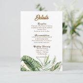 Budget Green Leaf Greenery Wedding Enclosure kaart (Staand voorkant)