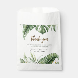 Budget Green Leaf Greenery Wedding Favorieten Tass Bedankzakje