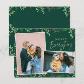 Budget Green Merry Alles Photo Holiday Card (Voorkant / Achterkant)