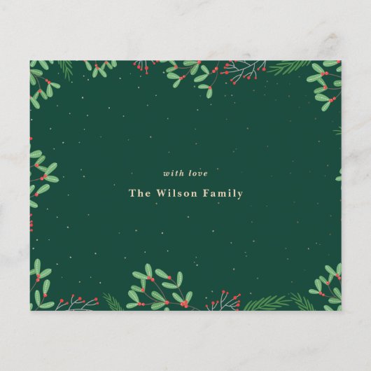 Budget Green Merry Alles Photo Holiday Card (Achterkant)