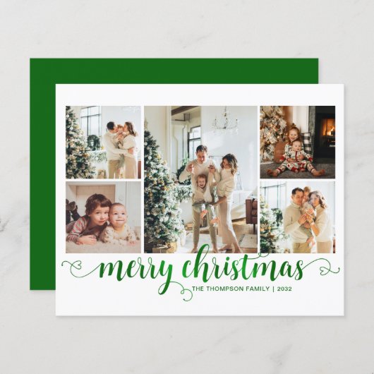 BUDGET Green Merry Christmas Heart Script 5 Foto (Voorkant / Achterkant)