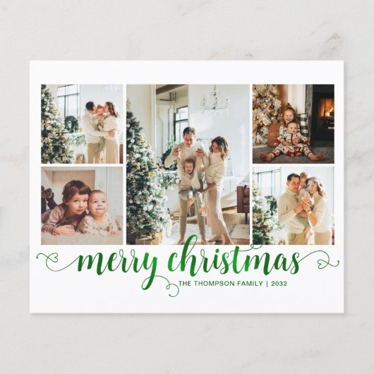 BUDGET Green Merry Christmas Heart Script 5 Foto (Voorkant)