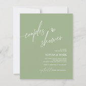 Budget Green Minimalist Couples Shower Invitation (Voorkant)