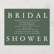 Budget Green Modern Bridal Shower