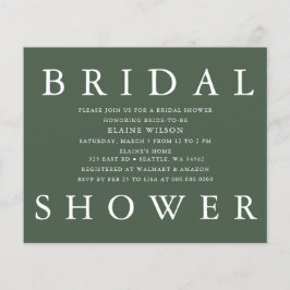 Budget Green Modern Bridal Shower