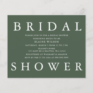 Budget Green Modern Bridal Shower