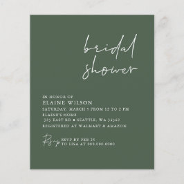 Budget Green Modern Bridal Shower