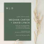 Budget Green Modern Monogram Weddenschap
