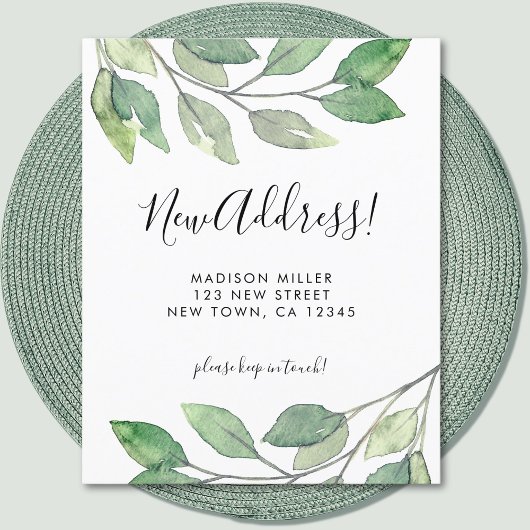 Budget Green Nieuw adres Verhuisaankondiging