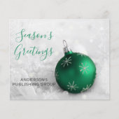 Budget Green Ornament Festive Company Holiday Card (Voorkant)