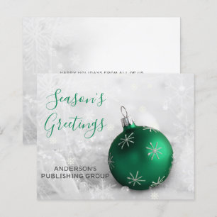 Budget Green Ornament Festive Company Holiday Card