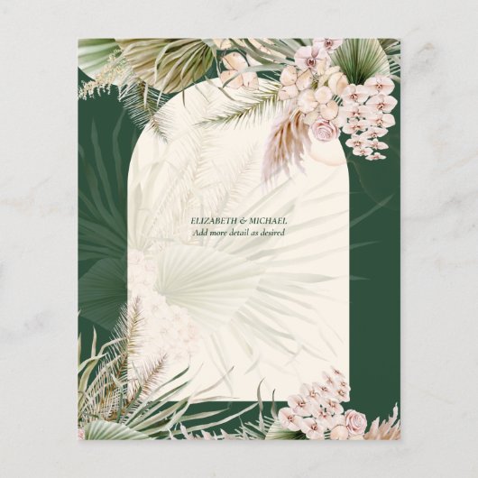 BUDGET Green Pampas Grass PHOTO Weddenschap MATTE Flyer (Achterkant)