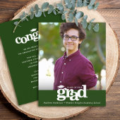 Budget Green Photo Afstuderen Bold Pet Uitnodiging