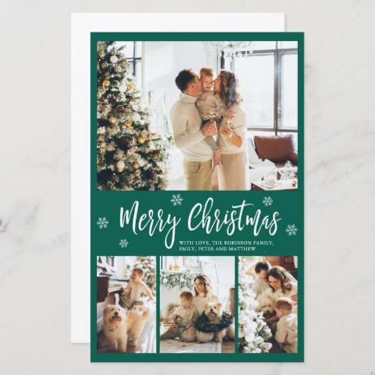 Budget Green Photo Collage Kerstmis Thin Card (Voorkant / Achterkant)