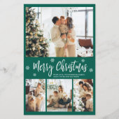 Budget Green Photo Collage Kerstmis Thin Card (Voorkant)