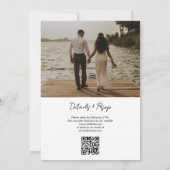 Budget Green Photo QR Code RSVP Weddenschap Kaart (Achterkant)