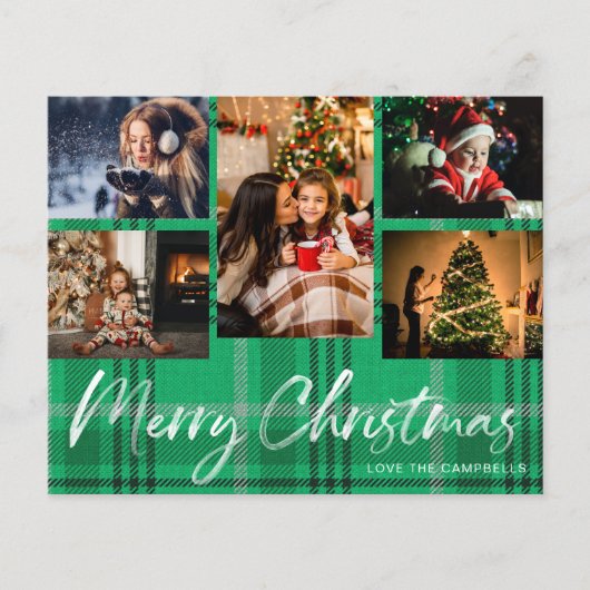 Budget Green Pset Merry Kerstmis 5 Foto Flyer (Voorkant)