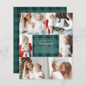 Budget Green Pset Six PhotoCollage Holiday Card (Voorkant / Achterkant)