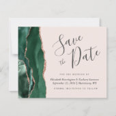 Budget Green Roos Gold Blush Wedding Save the Date (Voorkant)