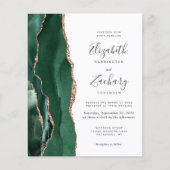 Budget Green Rose Gold 4-Photo Wedding Invite (Voorkant)