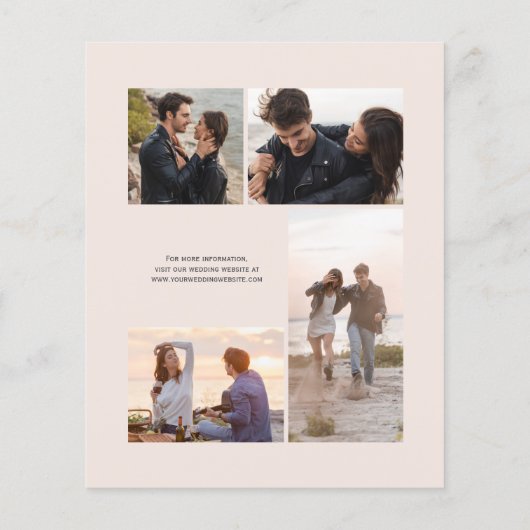 Budget Green Rose Gold Blush Photo Wedding Invite (Achterkant)