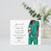 Budget Green Scrubs Verpleegkundige Foto Afstudere (Staand voorkant)