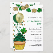 Budget Green Shamrock St Patricks Day Invitation (Voorkant / Achterkant)