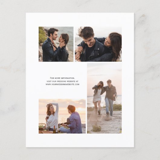 Budget Green Silver 4-Photo Wedding Invite (Achterkant)