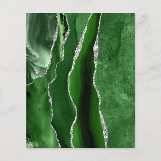 Budget Green Silver Agate Corners Dark Wedding (Achterkant)