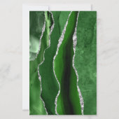 Budget Green Silver Agate Corners Dark Wedding (Achterkant)