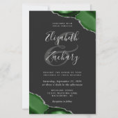 Budget Green Silver Agate Corners Dark Wedding (Voorkant)