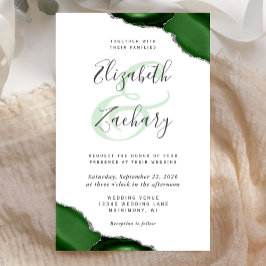 Budget Green Silver Agate Corners Wedding