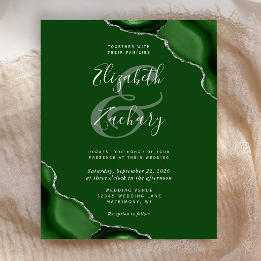 Budget Green Silver Agate Corners Wedding