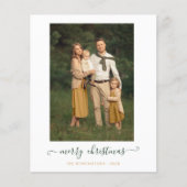 BUDGET Green Simple Script Merry-kerstfoto (Voorkant)