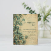 Budget  Green St Patricks Day Uitnodiging (Staand voorkant)