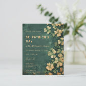 Budget Green St Patricks Day Uitnodiging (Staand voorkant)