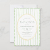 Budget Green Stripe  Baby shower Kaart (Voorkant)