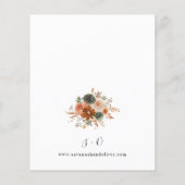 Budget Green & Terra Cotta Floral Wedding Flyer (Achterkant)