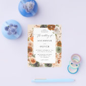 Budget Green & Terra Cotta Floral Wedding S2 - BGE Flyer (Enkel)