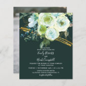 Budget Green Turquoise Floral Gold Photo Wedding (Voorkant / Achterkant)