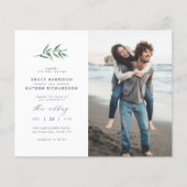 Budget Green Waterverf Branch Wedding Foto (Voorkant)