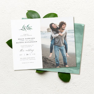 Budget Green Waterverf Branch Wedding Foto