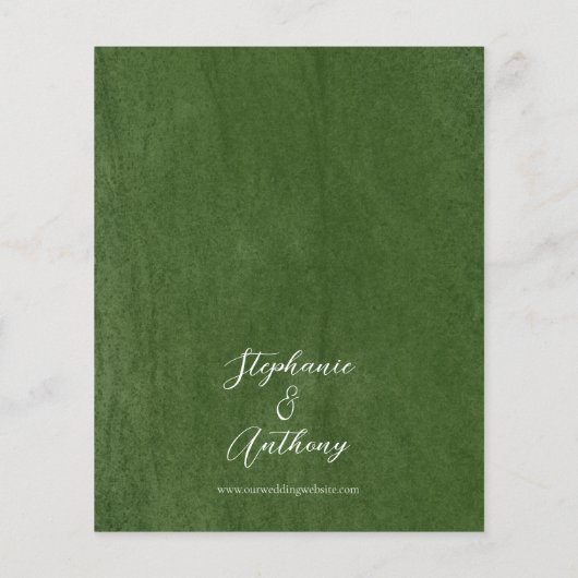 Budget Green Wildflower bruiloft uitnodiging (Achterkant)