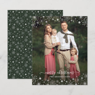 Budget Green Winter Snowflakes kerstfoto