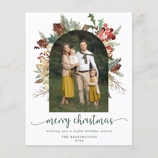 BUDGET Greenery Arch Merry kerstfoto (Voorkant)