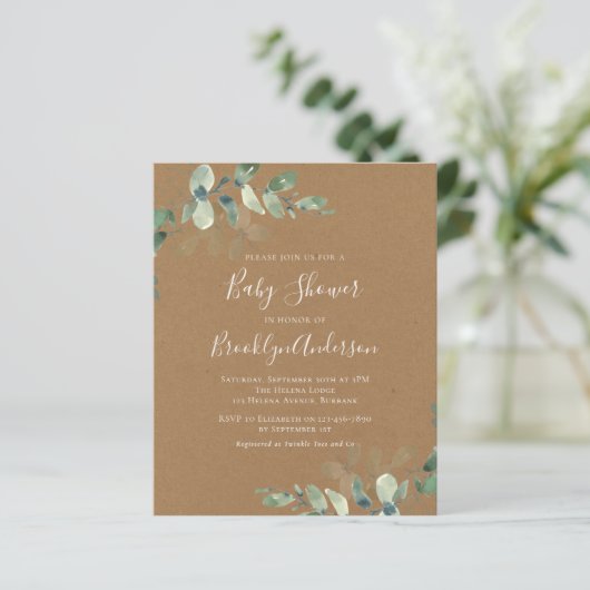 Budget Greenery Baby shower (Staand voorkant)