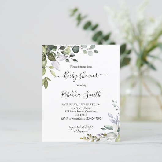 Budget Greenery Baby shower (Staand voorkant)