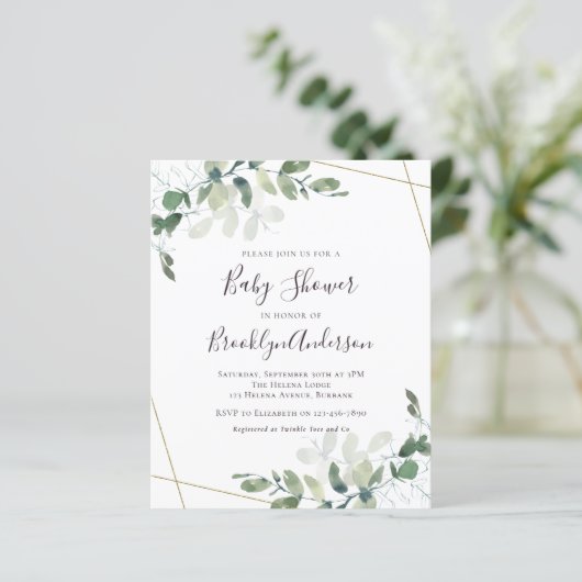 Budget Greenery Baby shower (Staand voorkant)