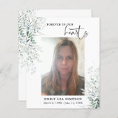 Budget Greenery Begrafenisfoto Flat Dank u kaart (Voorkant / Achterkant)