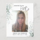 Budget Greenery Begrafenisfoto Flat Dank u kaart (Voorkant)